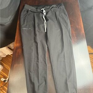 Figs women’s Black scrubs with White Drawstring string